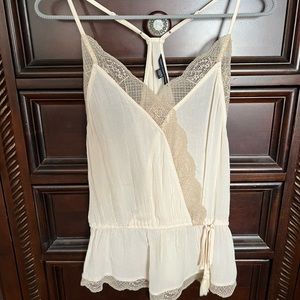 American Eagle Off White Lacey Tank
